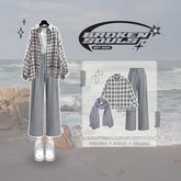 One Set Wanita Korean Style Outfit Hijab OOTD - KK80